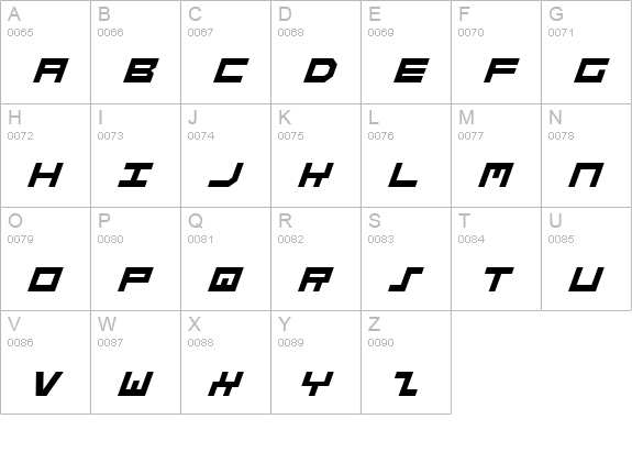 Stuntman Italic uppercase A-Z preview