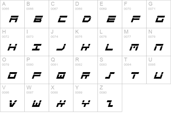 Stuntman Laser Italic uppercase A-Z preview