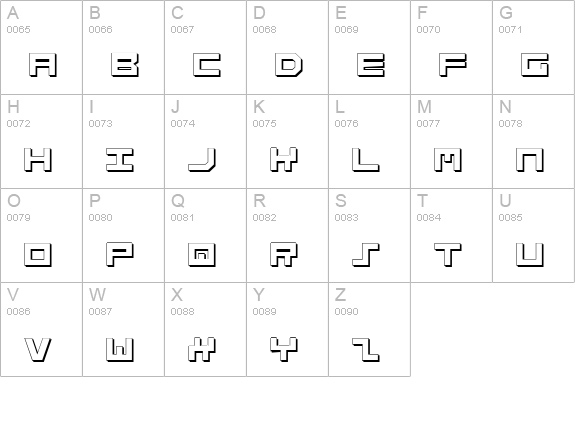 Stuntman Shadow uppercase A-Z preview
