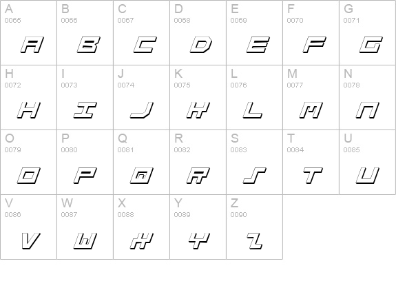 Stuntman Shadow Italic uppercase A-Z preview