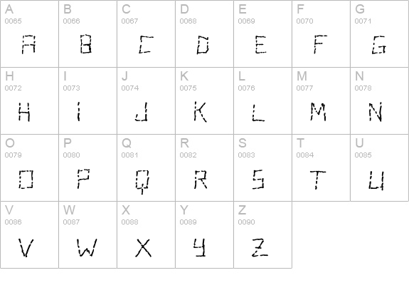 Stutter uppercase A-Z preview