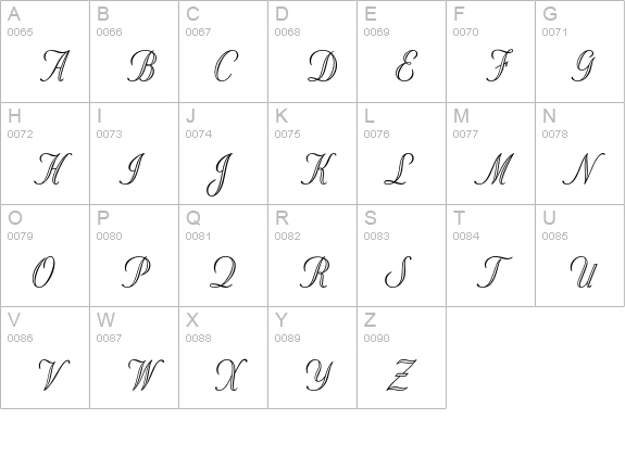 Stuyvesant Std uppercase A-Z preview