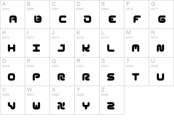 Styl Plain uppercase A-Z preview