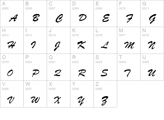 Style- uppercase A-Z preview
