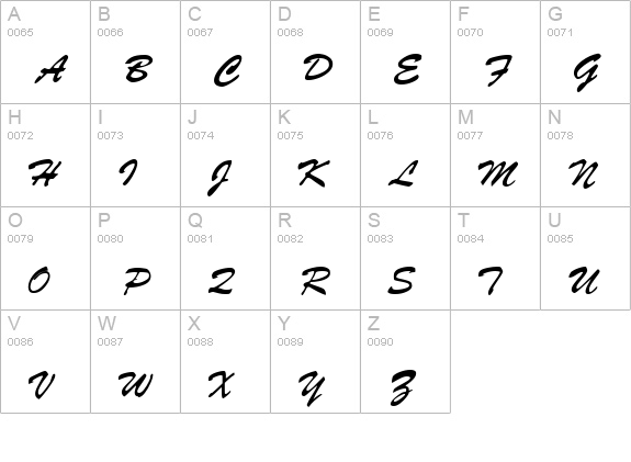 Style Regular uppercase A-Z preview