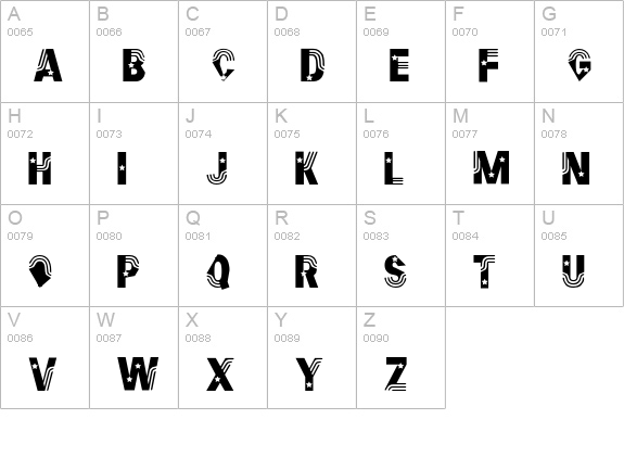 Stylistic uppercase A-Z preview