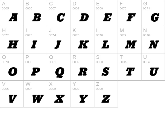 Stymie Black Italic uppercase A-Z preview