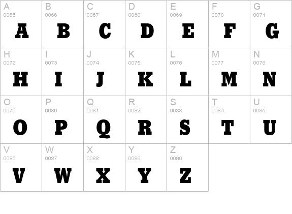 Stymie Extra Bold uppercase A-Z preview
