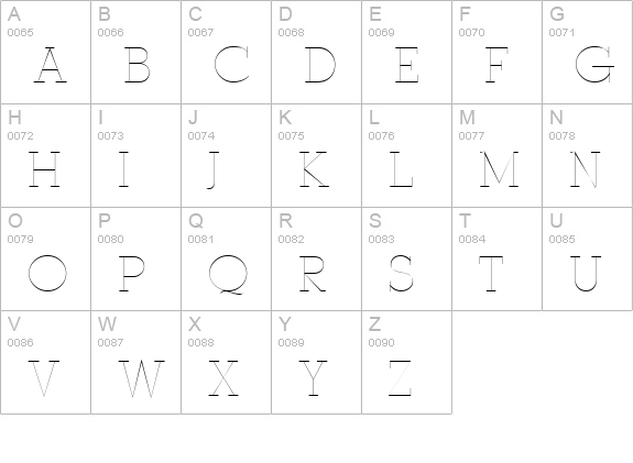Stymie Regular uppercase A-Z preview