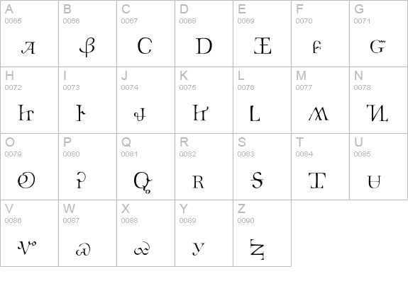 Subluxation-Bleached uppercase A-Z preview