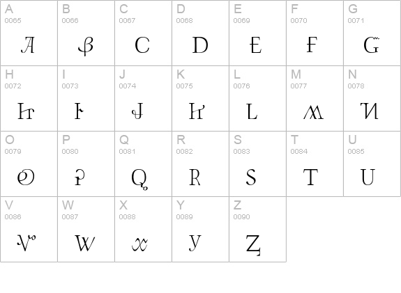 SubluxationPerma uppercase A-Z preview