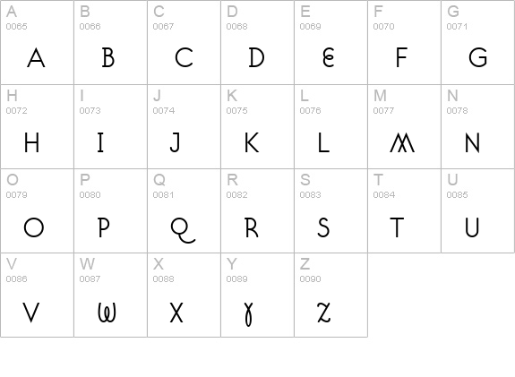 SuburbanLight Regular uppercase A-Z preview