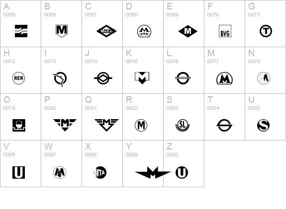 Subway Sign uppercase A-Z preview
