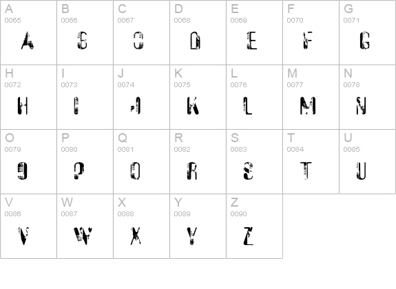 Sucata Spacial uppercase A-Z preview