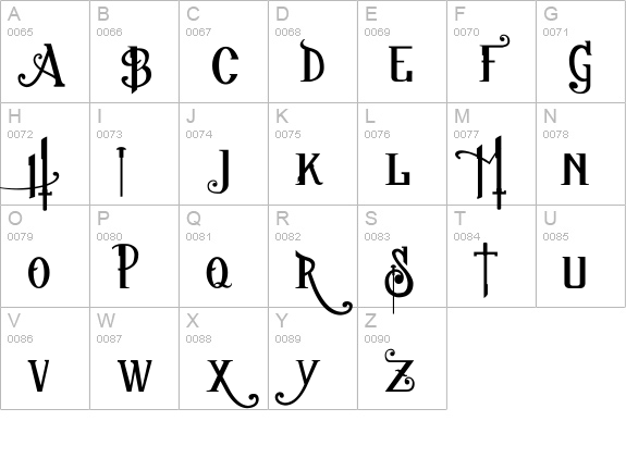 Sucker Font JC uppercase A-Z preview