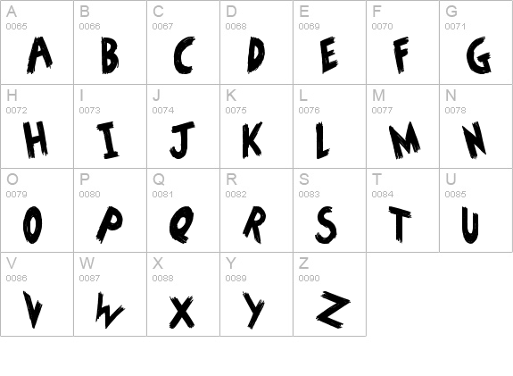 Sucker Puncher uppercase A-Z preview