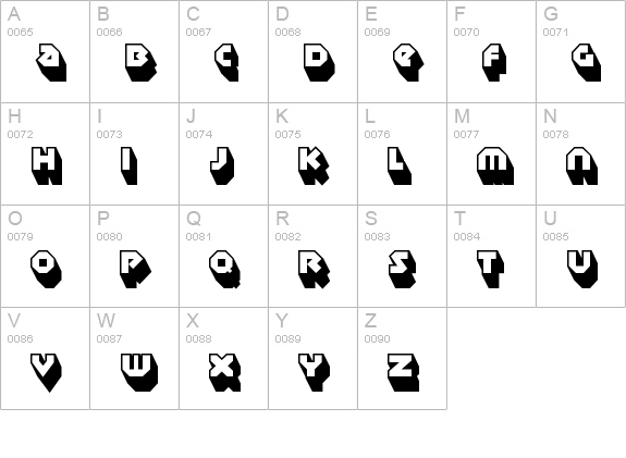 Sudbury Basin 3D uppercase A-Z preview