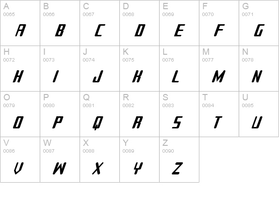 Sujeta Italic uppercase A-Z preview