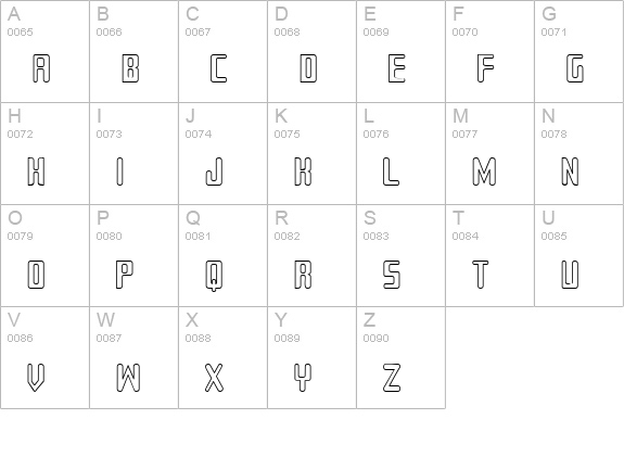 Sujeta Outline uppercase A-Z preview