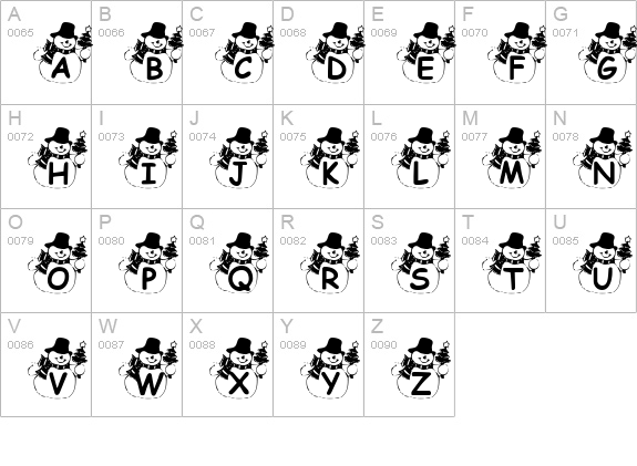 Summer's Snowman uppercase A-Z preview