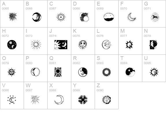 SunandMoon uppercase A-Z preview