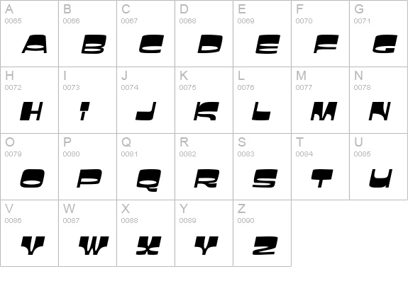 Sunbelt Italic uppercase A-Z preview