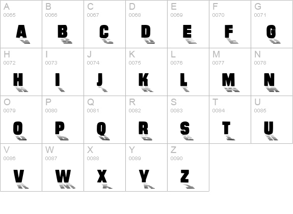 SundownDisplayCaps uppercase A-Z preview