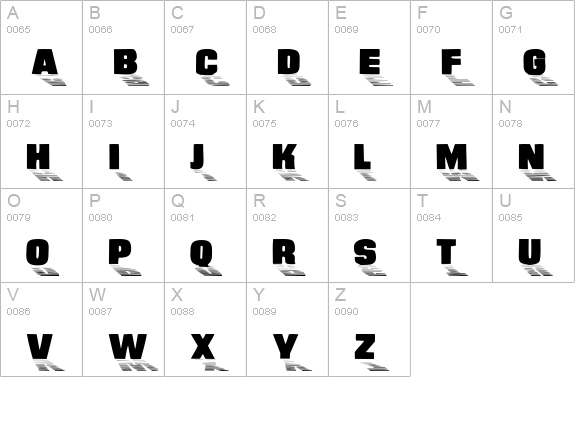 SundownDisplayWide uppercase A-Z preview
