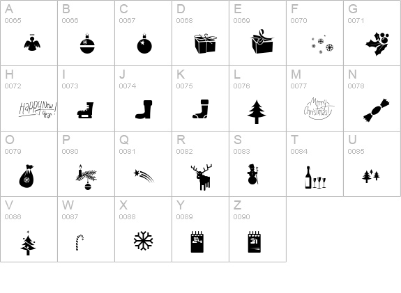 Sunny Merry Christmas uppercase A-Z preview
