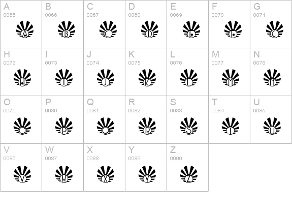 SunriseSunset uppercase A-Z preview