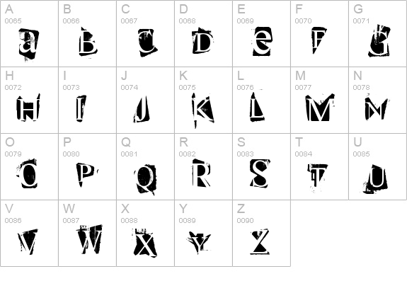 super danger uppercase A-Z preview