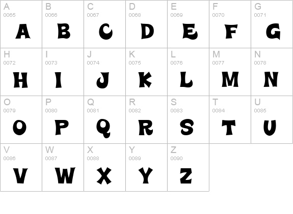 Super Delicious BTN uppercase A-Z preview
