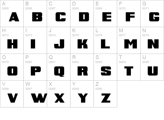 Super Retro M54 uppercase A-Z preview