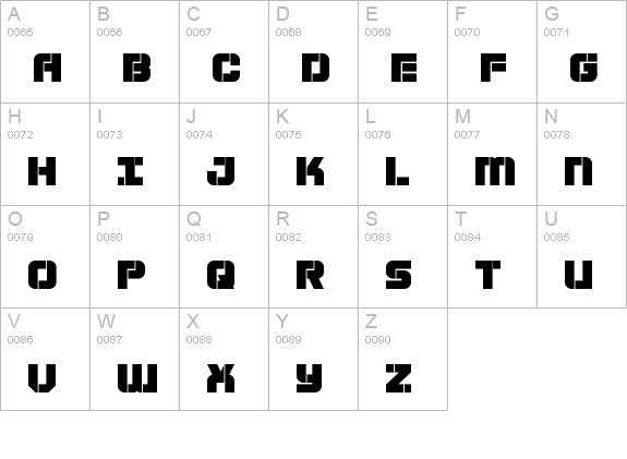 Super Submarine uppercase A-Z preview