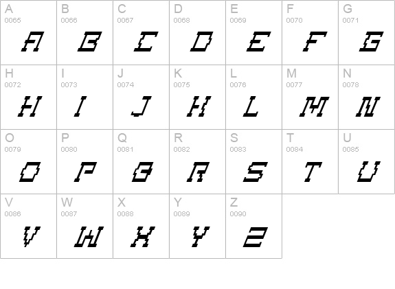 Superago Italic uppercase A-Z preview