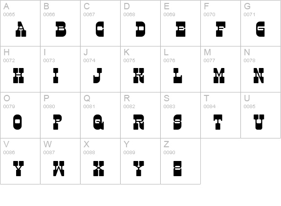 Superfly uppercase A-Z preview