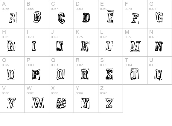SuperiorSmudged uppercase A-Z preview