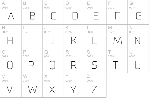 Supermolot Thin uppercase A-Z preview