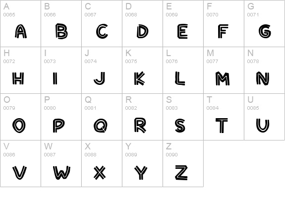 SuperTiki uppercase A-Z preview