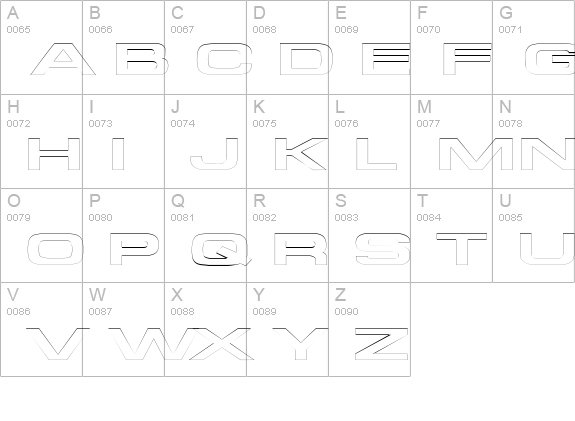 SupertouchOutline uppercase A-Z preview