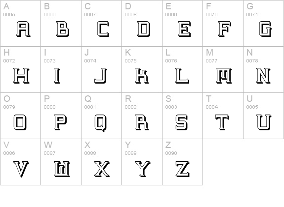 Supremaganda BTN Shadow uppercase A-Z preview