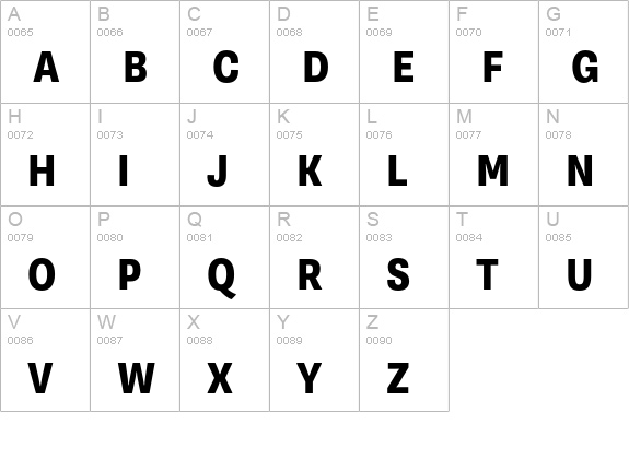 Supria Sans Cond Heavy uppercase A-Z preview
