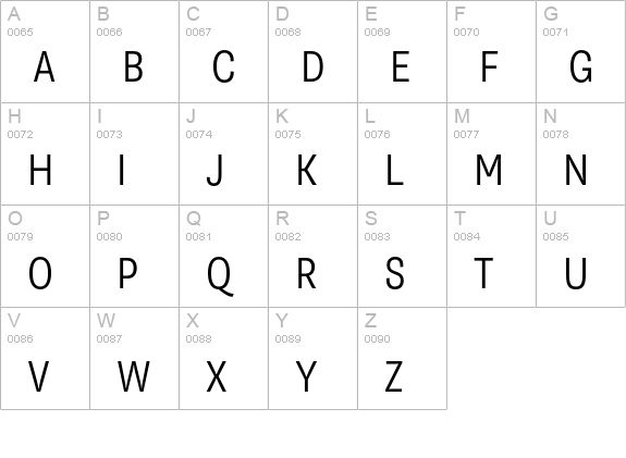 Supria Sans Cond Light uppercase A-Z preview