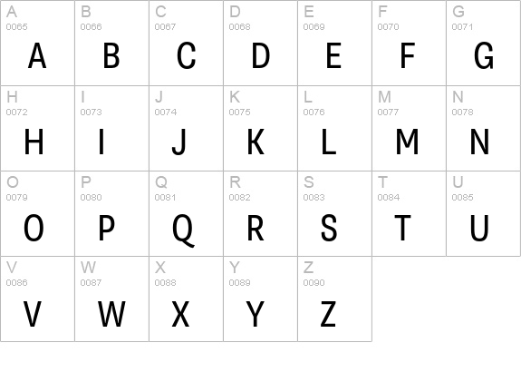 Supria Sans Cond Regular uppercase A-Z preview
