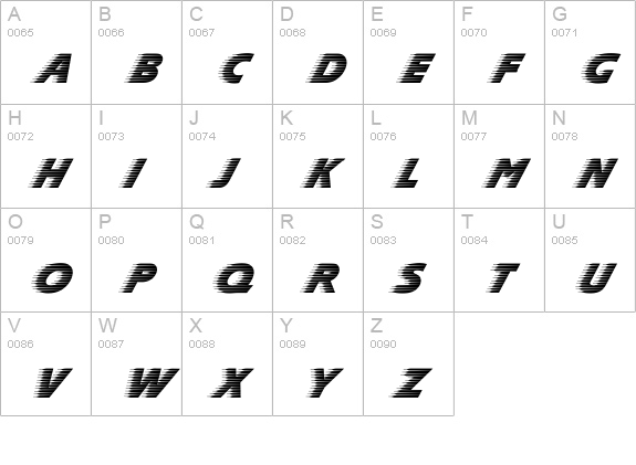 Surface uppercase A-Z preview