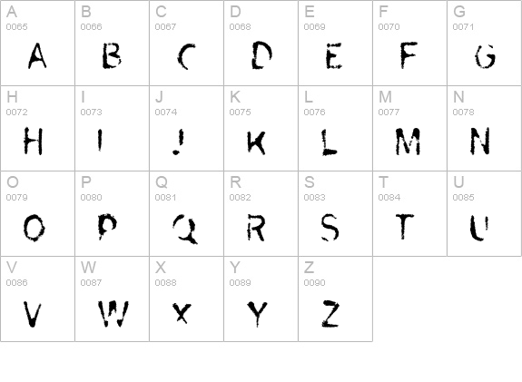Surface-Rough uppercase A-Z preview