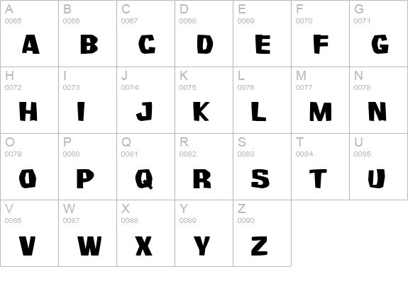 Survivant uppercase A-Z preview