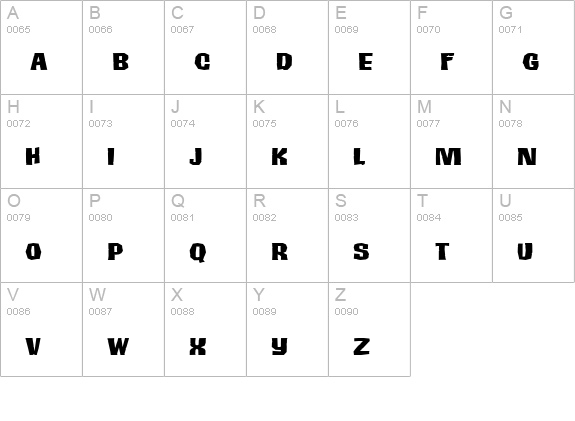 Survivor Font uppercase A-Z preview