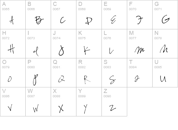 Susie's Hand uppercase A-Z preview