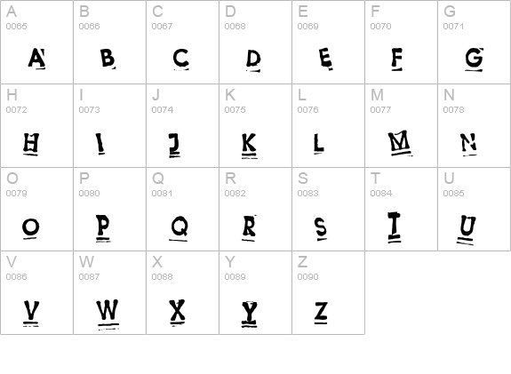 Suspension uppercase A-Z preview